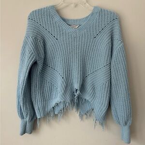 No Boundaries Light Blue Cropped Sweater